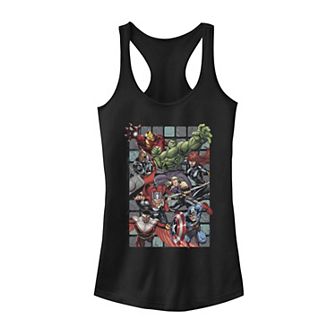 Juniors Marvel Group Action Poster Tank Top