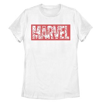 Juniors' Marvel Kawaii Superheroes Logo Tee