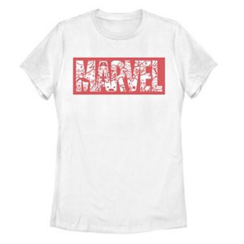 Juniors' Marvel Kawaii Superheroes Logo Tee