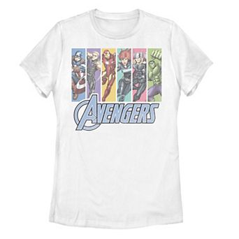 Juniors' Marvel Avengers Unite Panels Tee