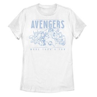Juniors' Marvel Avengers "More Than A Fan" Vintage Outline Tee