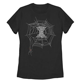 Juniors' Marvel Black Widow Web Logo Tee