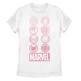 Juniors' Marvel Gradient Ombre Circle Icons Tee