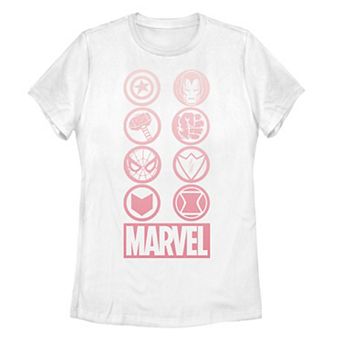 Juniors' Marvel Gradient Ombre Circle Icons Tee