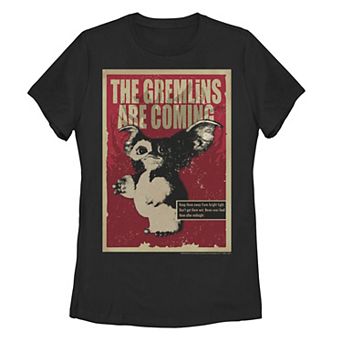 Juniors Gremlins Gizmo The Gremlins Are Coming Poster Tee