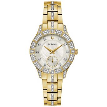 Bulova Women's Gold-Tone Stainless Steel Crystal Bracelet Watch - 98L283