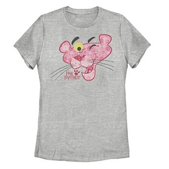 Juniors' The Pink Panther Floral Fill Big Face Tee