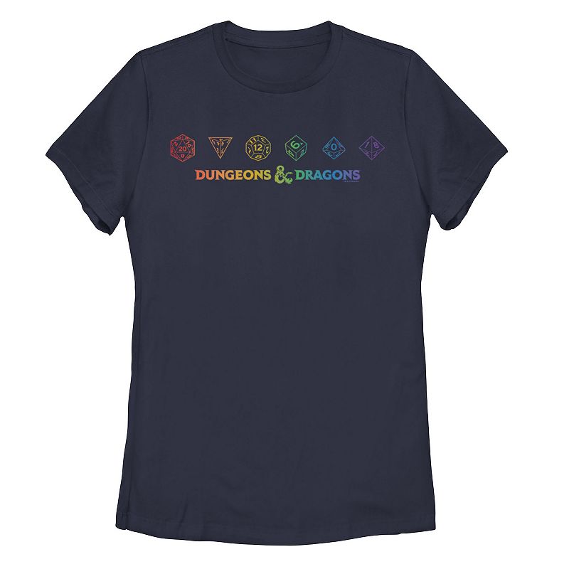 Juniors' Dungeons & Dragons Dice Rainbow Gradient Tee, Girl's, 