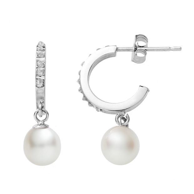 Kohls white gold hoop on sale earrings