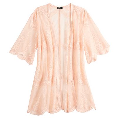 Women's Miss Chievous All-Over Embroidered Lace Kimono