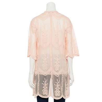 Women's Miss Chievous All-Over Embroidered Lace Kimono