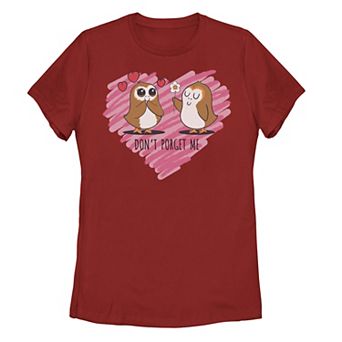 Juniors' Star Wars Valentines Don't Porget Me Sketch Heart Tee