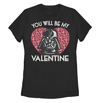 Juniors' Star Wars You Will Be My Valentine Darth Vader Tee