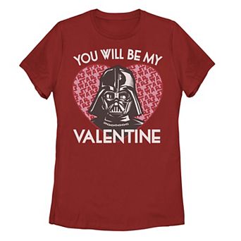 Juniors' Star Wars You Will Be My Valentine Darth Vader Tee