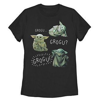 Juniors' Star Wars: The Mandalorian Grogu Grogu Grogu Tee