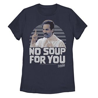 Juniors' Seinfeld No Soup For You Character Poster Tee