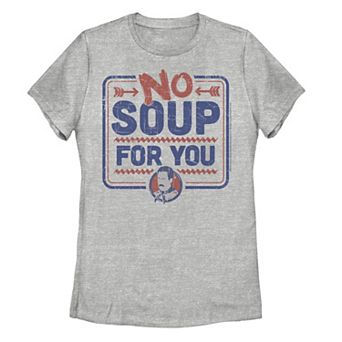 Juniors' Seinfeld No Soup For You Distressed Poster Tee