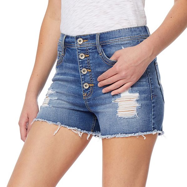 High waisted shop jean shorts kohls