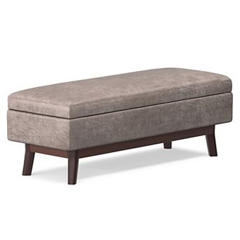 Simpli Home Owen Gray Rectangular Storage Ottoman