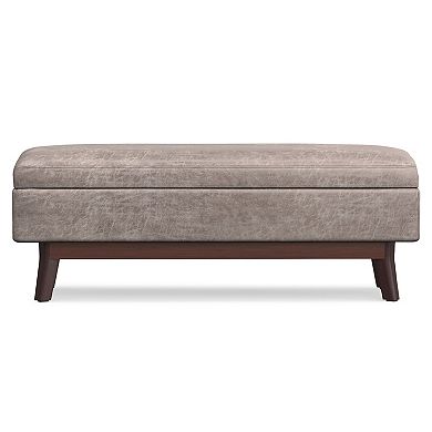 Simpli Home Owen Gray Rectangular Storage Ottoman