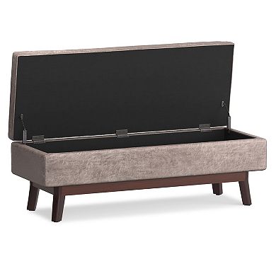 Simpli Home Owen Gray Rectangular Storage Ottoman