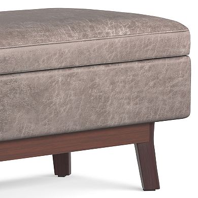 Simpli Home Owen Gray Rectangular Storage Ottoman