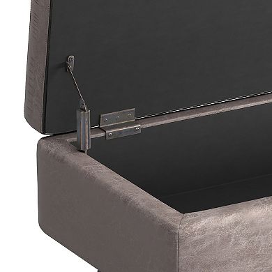 Simpli Home Owen Gray Rectangular Storage Ottoman