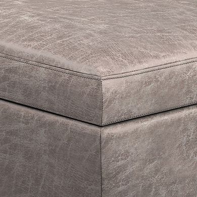 Simpli Home Owen Gray Rectangular Storage Ottoman