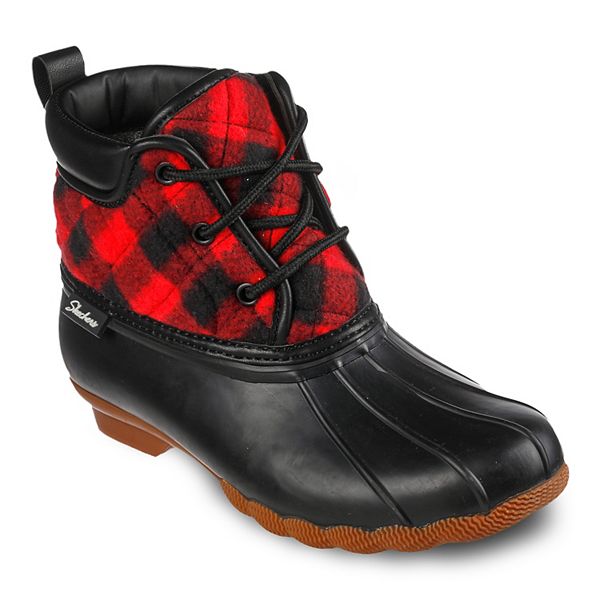 Womens red plaid on sale boots