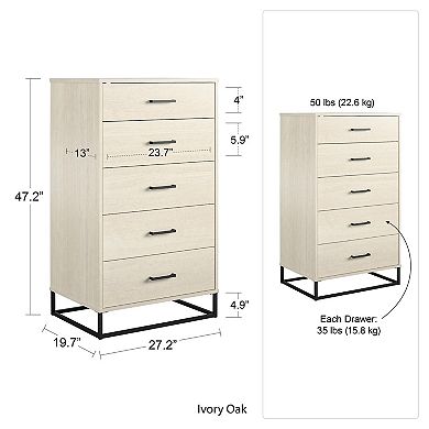 Novogratz Kelly 5-Drawer Dresser