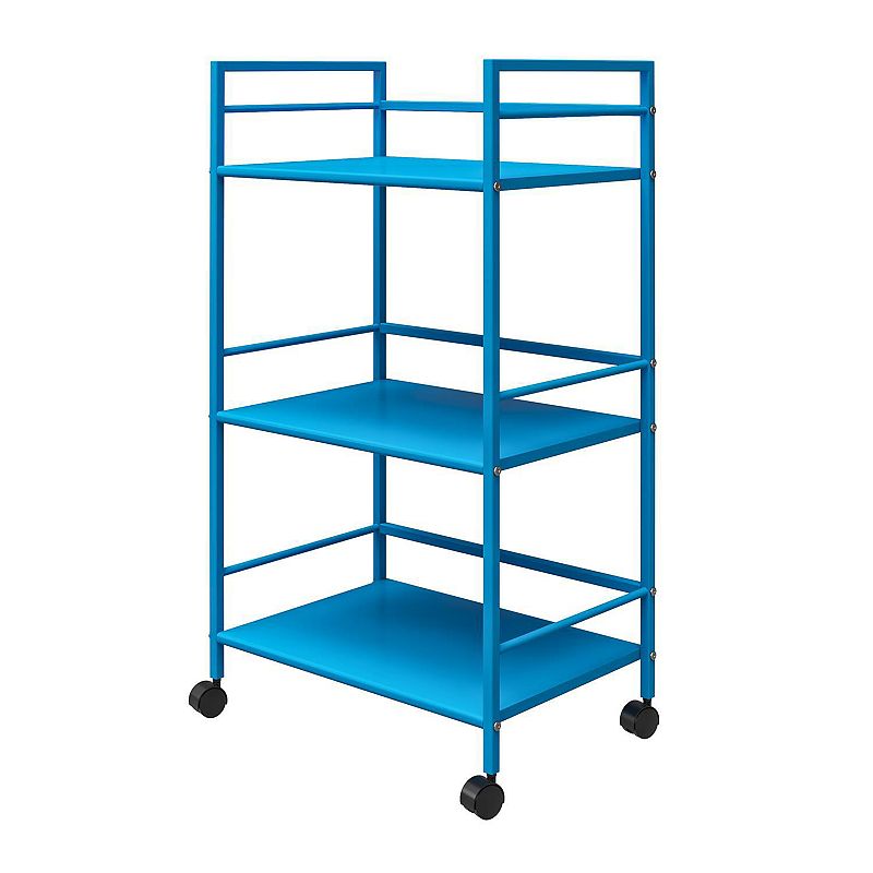 Novogratz Cache Metal Rolling Cart  Blue
