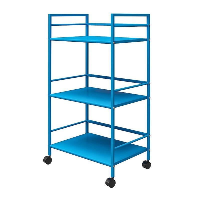 Novogratz Cache Metal Rolling Cart, Blue