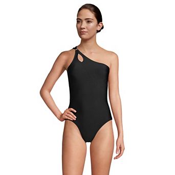 Women's Lands' End Tummy Control UPF 50 Asymmetrical One-Piece Swimsuit