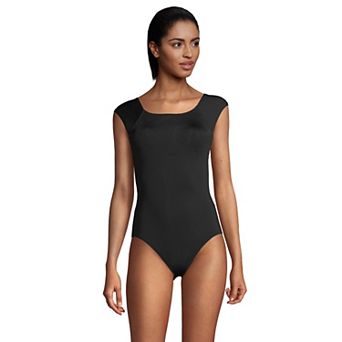 Women's Lands' End Tummy Control UPF 50 Cap Sleeve One-Piece Swimsuit