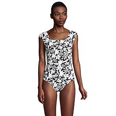 Women's Lands' End Tummy Control Surplice Faux-Wrap One-Piece Swim