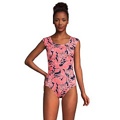 Women's Lands' End SlenderSuit Tummy Control Surplice One-Piece