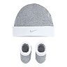 Baby Nike Swoosh Hat & Bootie Socks Set