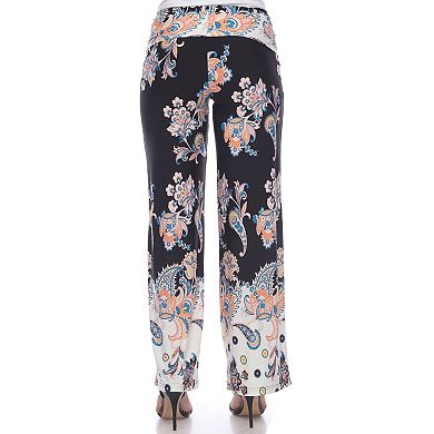 Women's White Mark Paisley Palazzo Pants