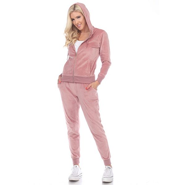Women's White Mark 2-piece Velour Hoodie u0026 Jogger Pants Set