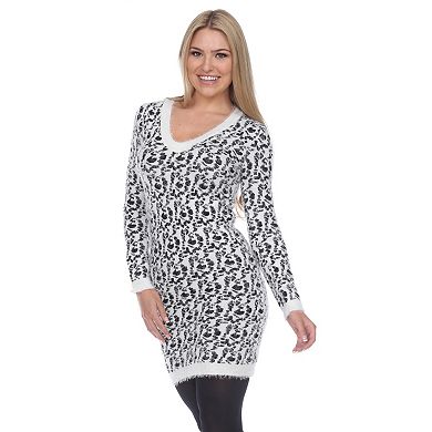 Women's White Mark Leopard Print Sweater Dress