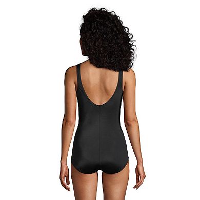 Women's Lands' End Tugless Sporty Bust-Minimizer One-Piece Swimsuit
