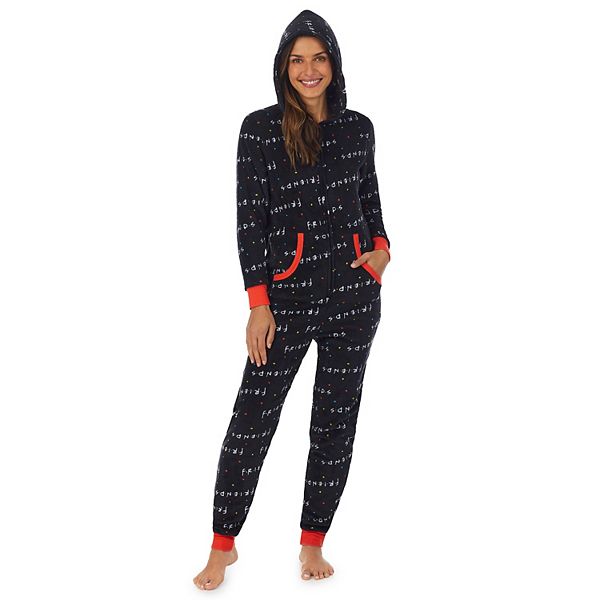 Women s Friends Hooded One Piece Costume Pajamas