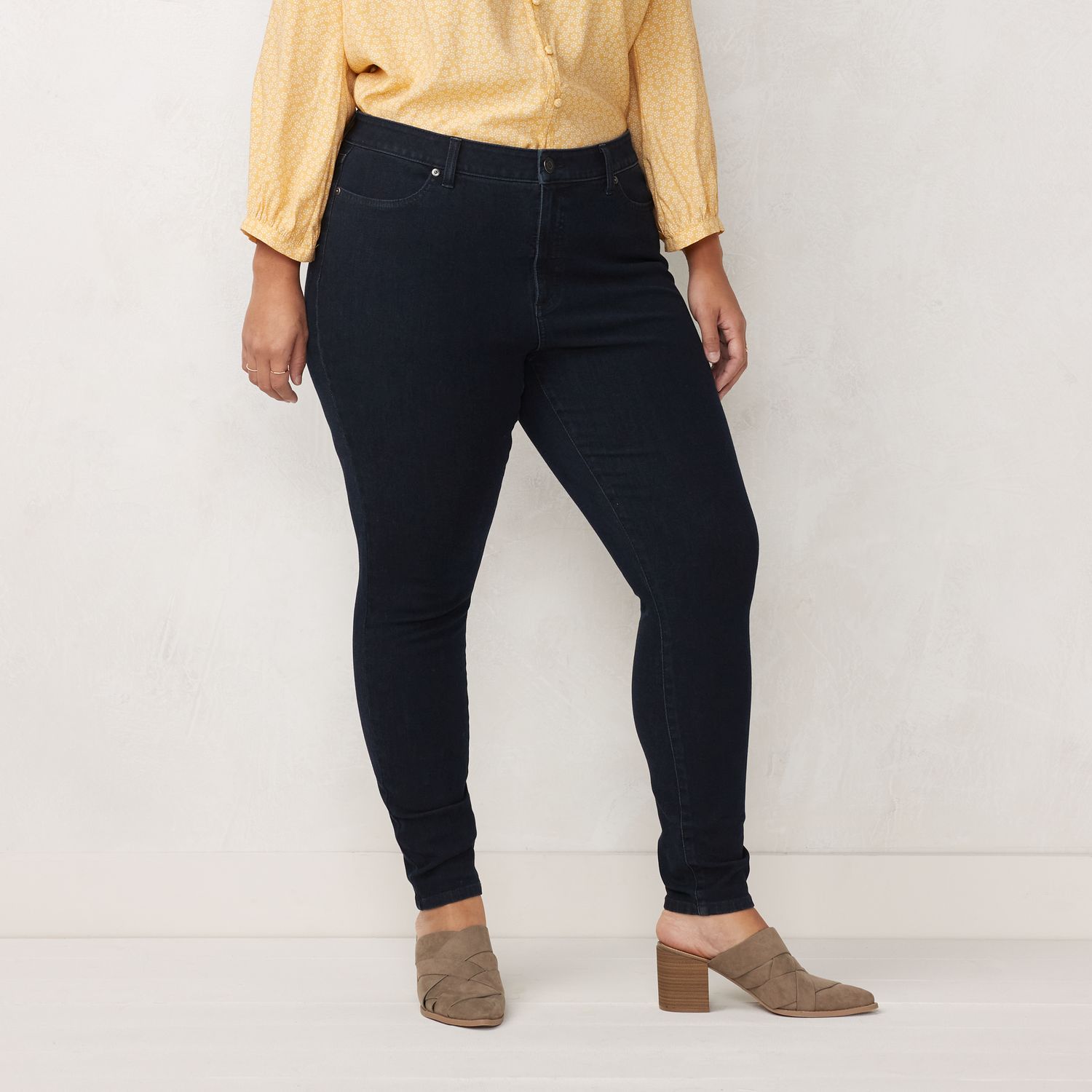 Image for LC Lauren Conrad Plus Size Mid-Rise Super Skinny Jeans at Kohl's.