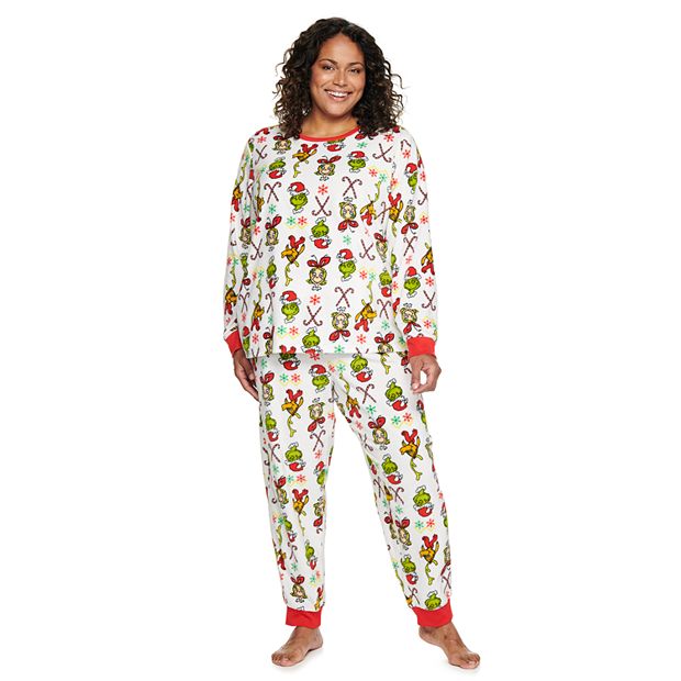 Dr. Seuss Women's The Grinch Christmas Matching Family Pajamas Set,  2-Piece, Sizes S-3XL