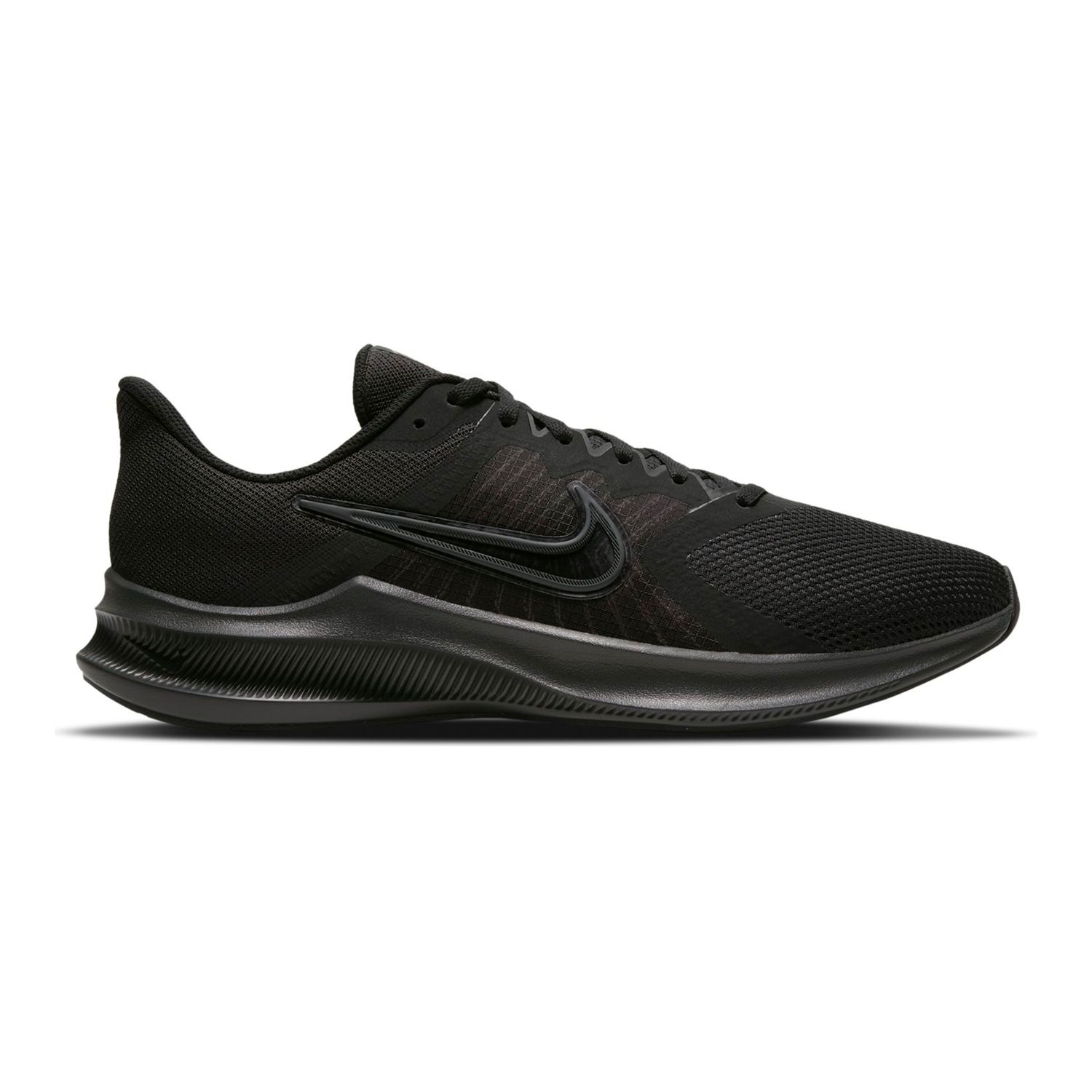 black on black nike running shoes