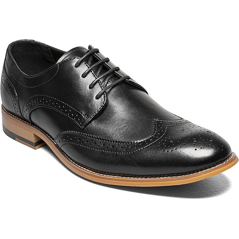 Stacy Adams David Men's Leather Wingtip Oxford Shoes, Size: 9, Black