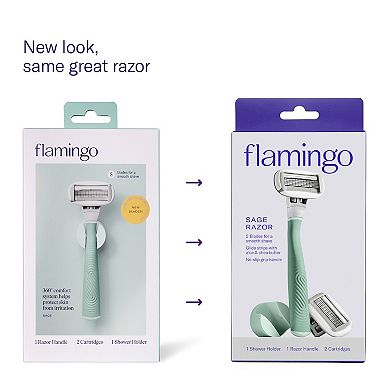 Flamingo Women's 5-Blade Razor with Replacement Blade Cartridge