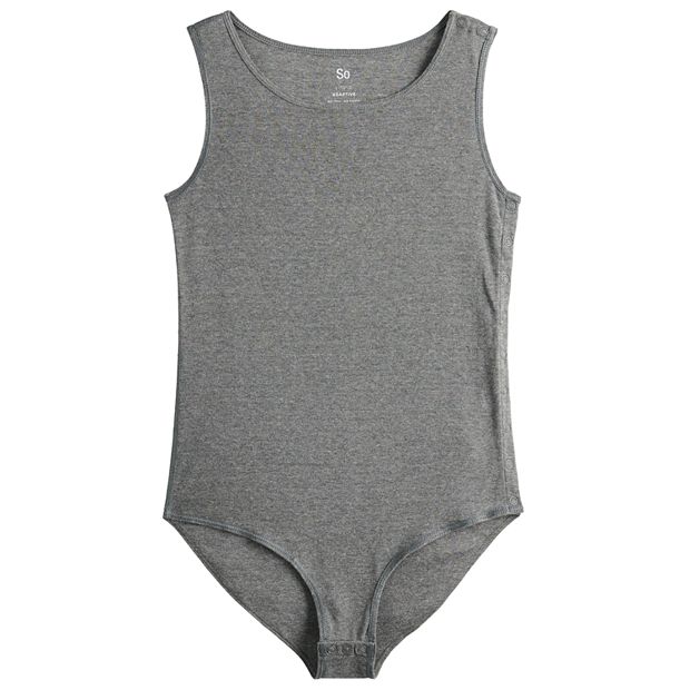 Girls 6-20 SO® Adaptive Abdominal Access Bodysuit in Regular & Plus