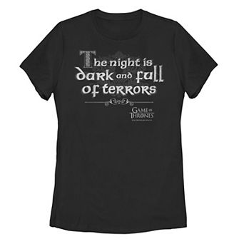 Juniors' Game of Thrones The Night Is Dark & Full of Terrors Graphic Tee