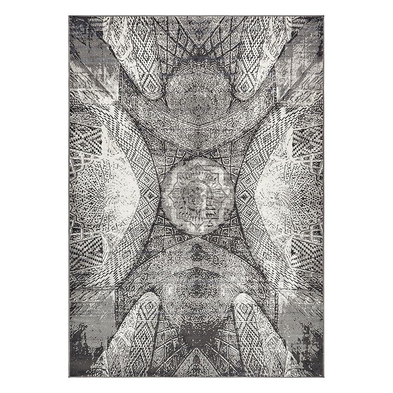 Unique Loom Albert Sofia Rug, Grey, 8Ft Sq